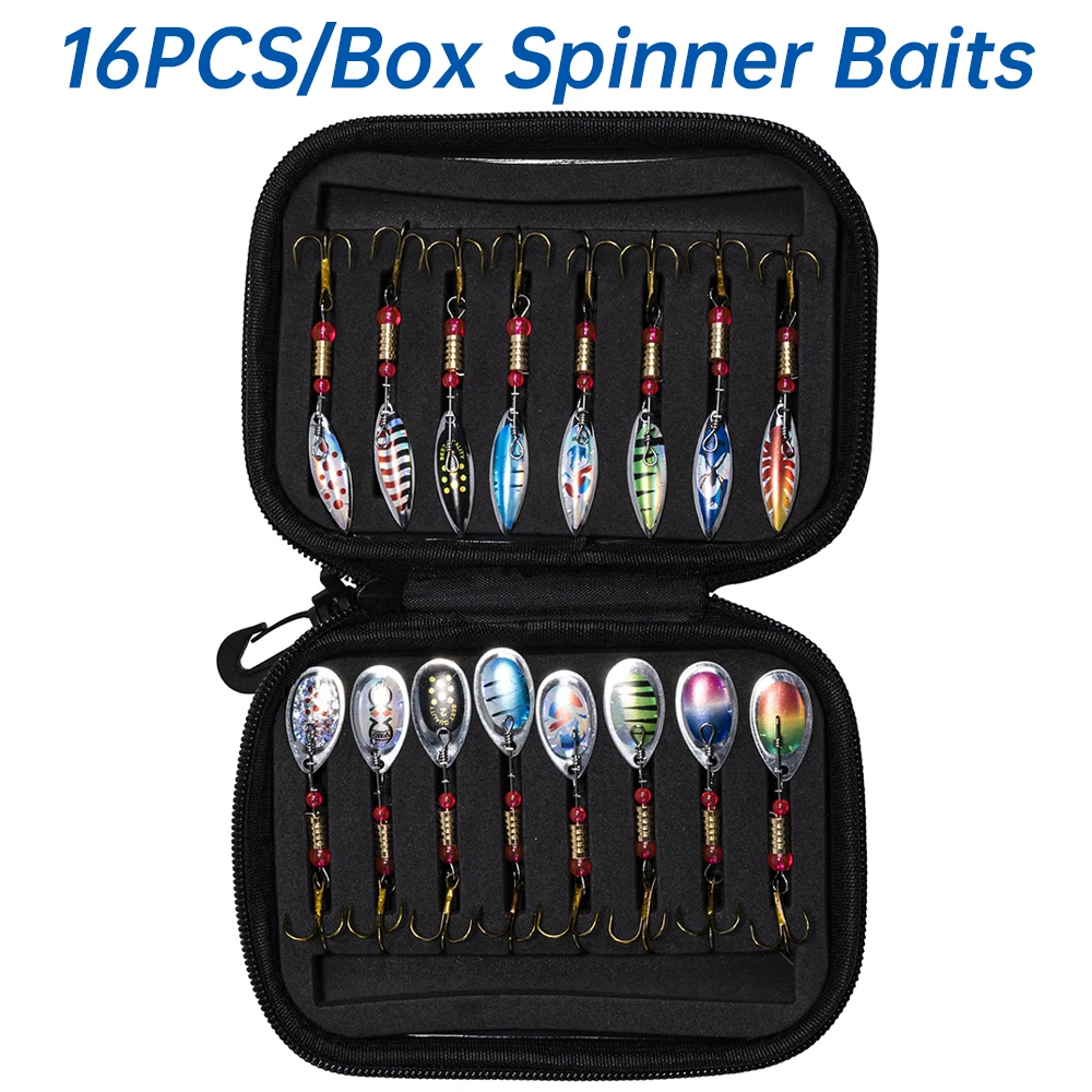 Fishing Lure Spoon - Goture 16 adet/kutu Spinner Kaşık Metal