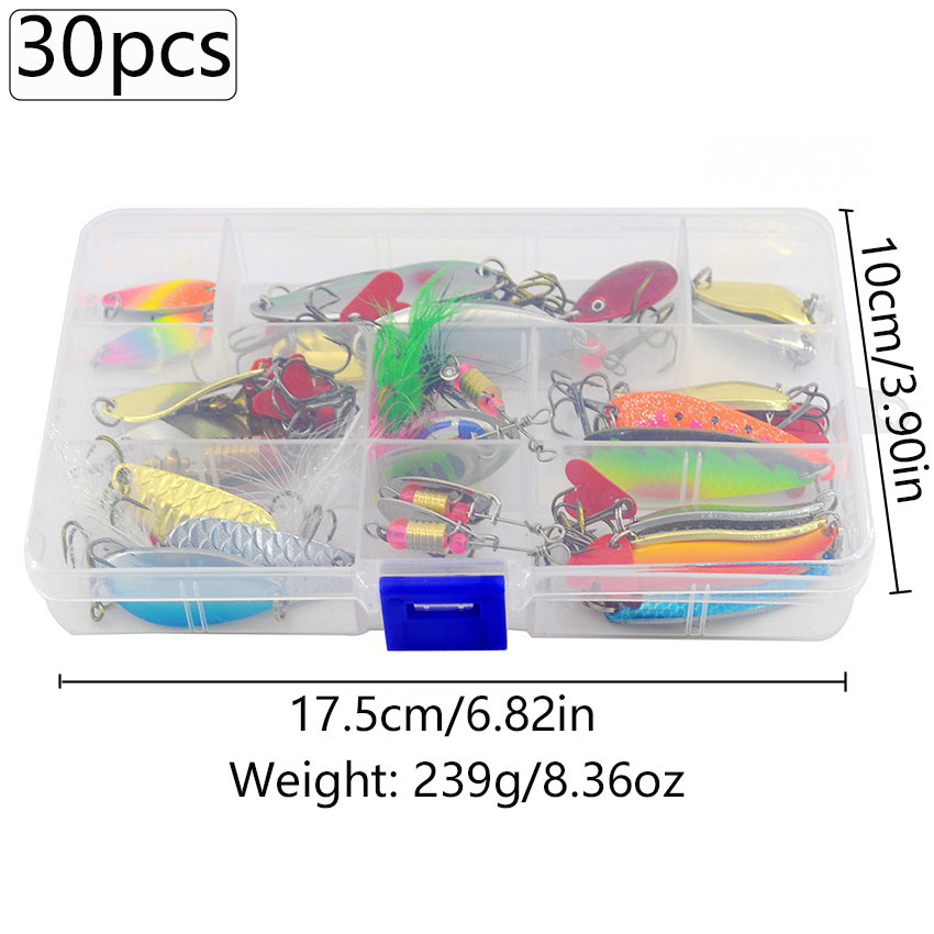 Fishing Lure Spoon - 30 adet/kutu Jig Metal Spinner Kaşık