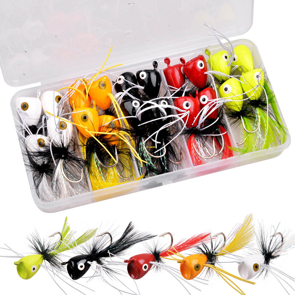 Fishing Lure Popper - 20 adet yüzen sinek Jig balıkçılık