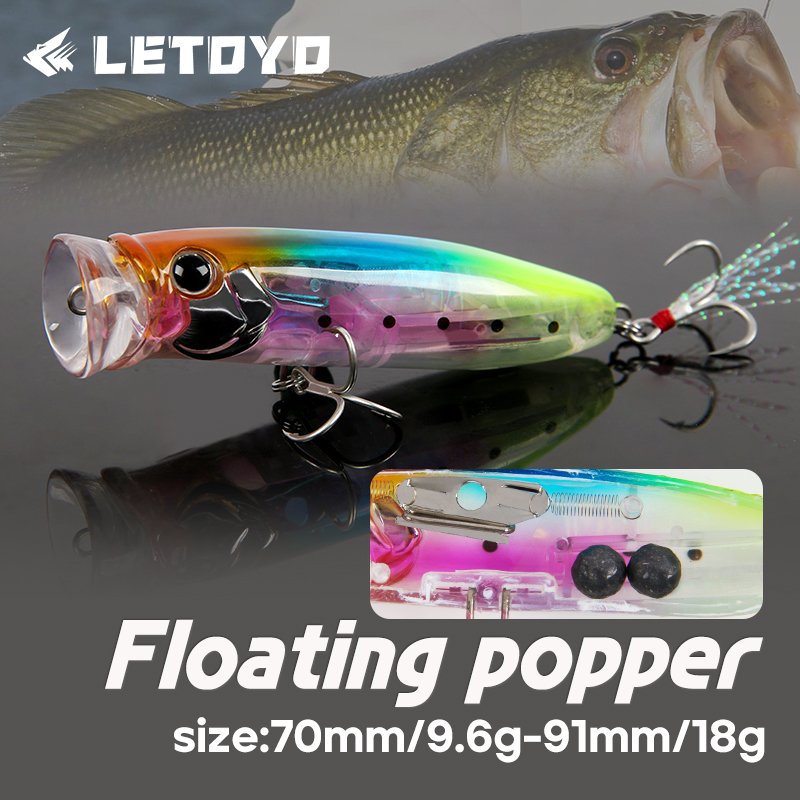 LETOYO 9.6g/18g Yüzen Popper Y - Fishing Lure Topwater incelemesi ve fiyatı