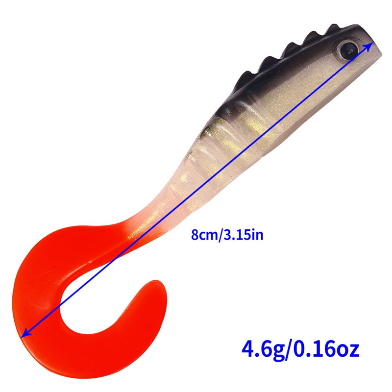 5 adet 8cm Spiral Kuyruklu Yum - Fishing Lure Soft Plastic incelemesi ve fiyatı
