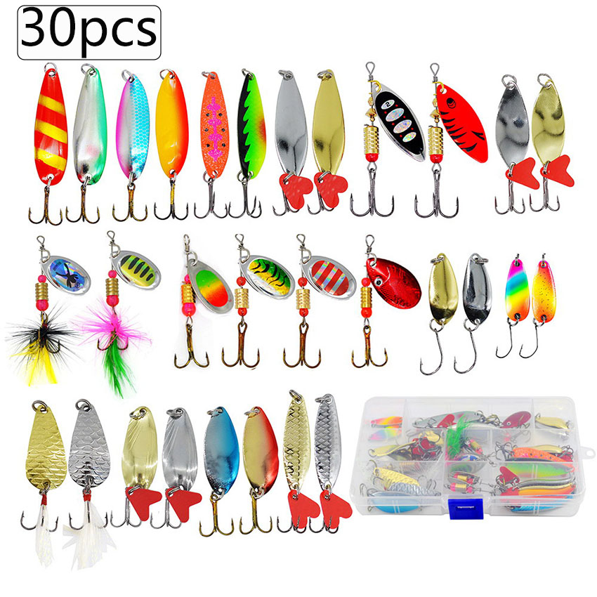30 adet/kutu Jig Metal Spinner - Fishing Lure Spoon incelemesi ve fiyatı